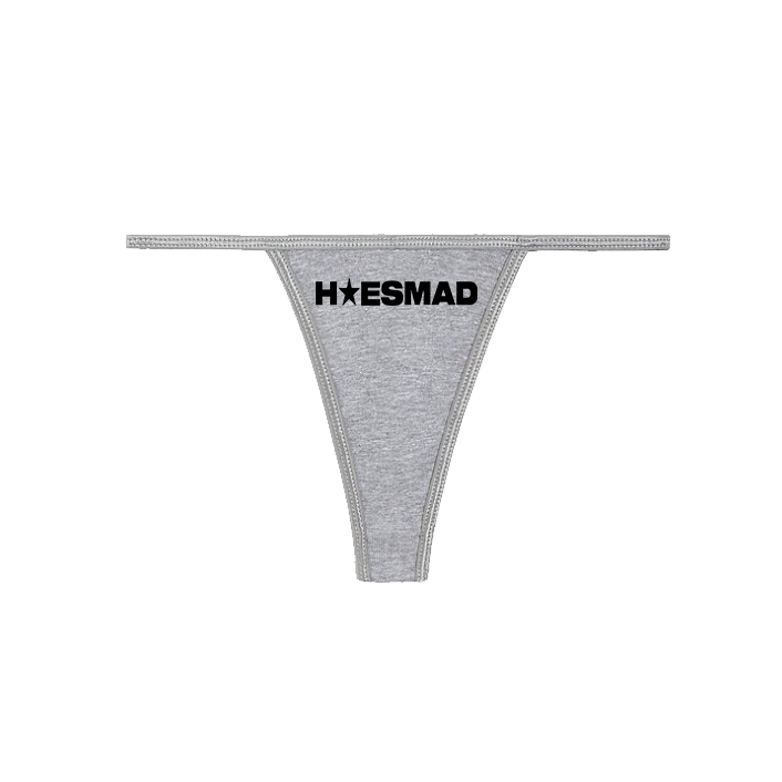 Hoesmad Y2K Baby Rib Thong (Grey/White)