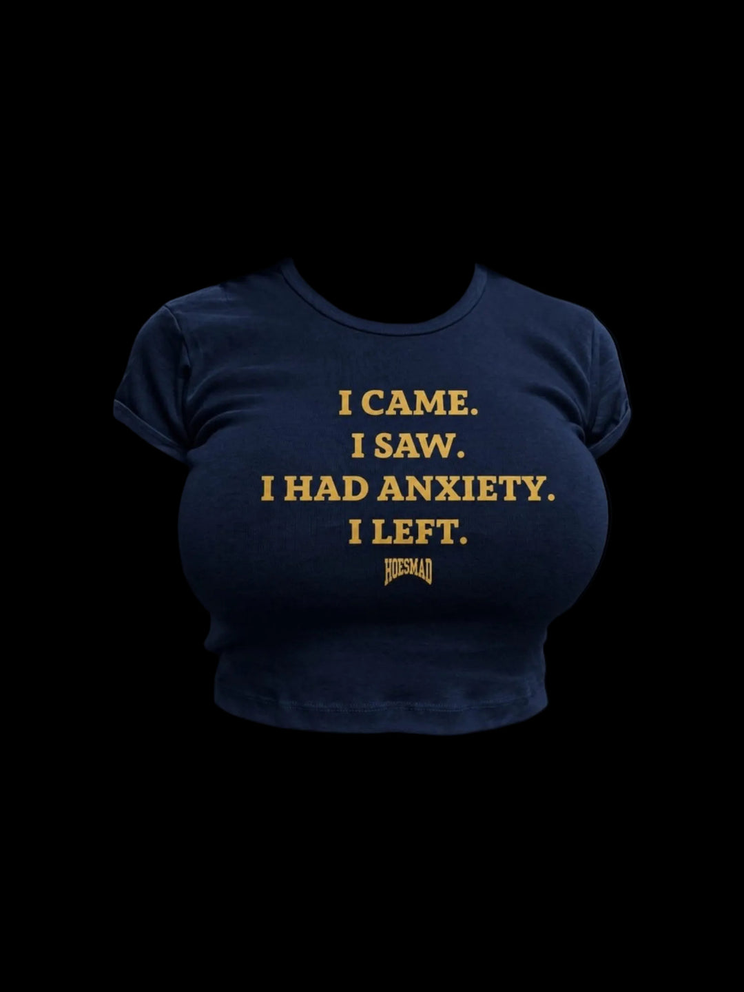 ANXIETY HOESMAD BABY TEE - Navy/Blue