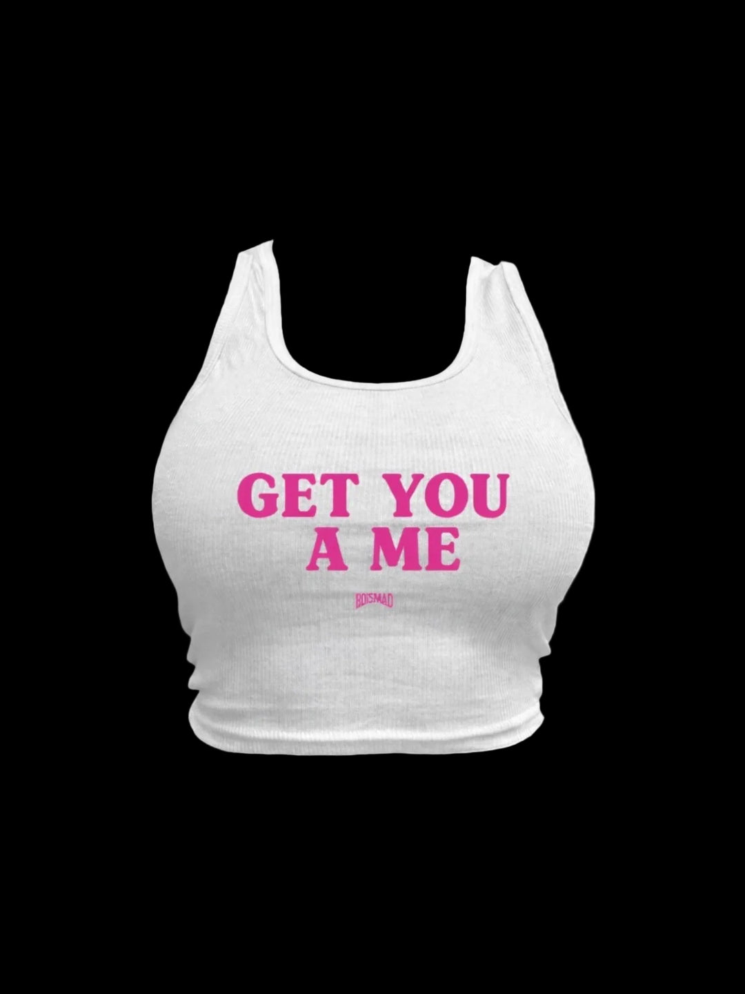 GET YOU A ME CROPPED TANK - White/Pink
