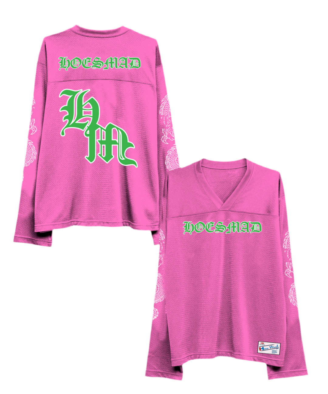 Hoes Mad Dragon Hockey Jersey (Pink/Green/White)