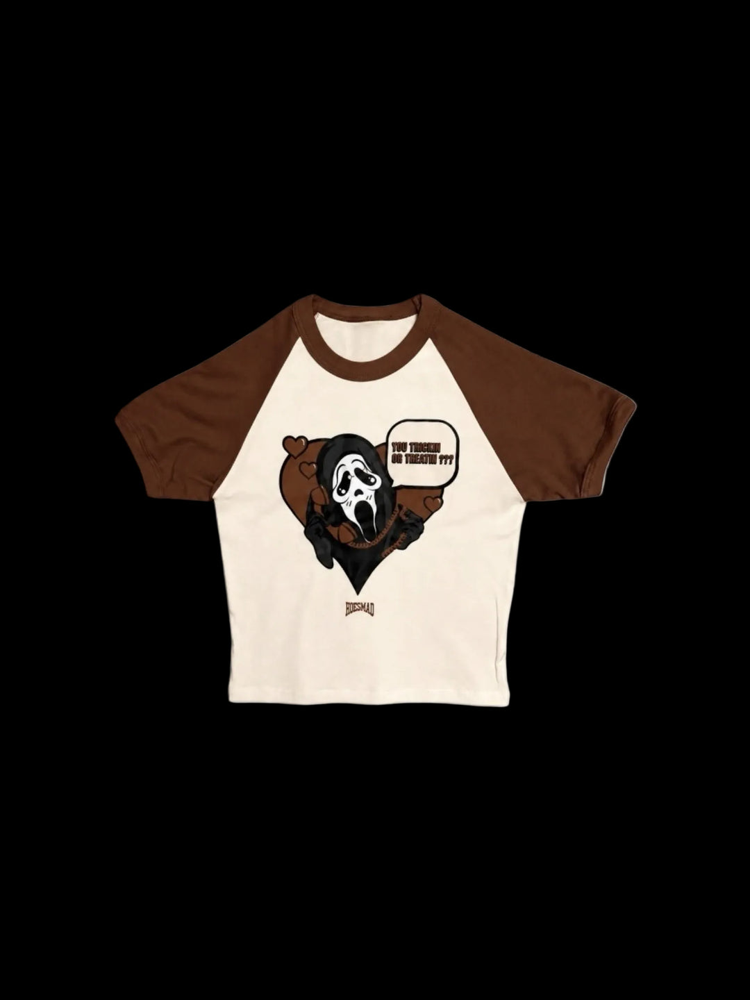 You Trickin or treatin scream babytee (brown)