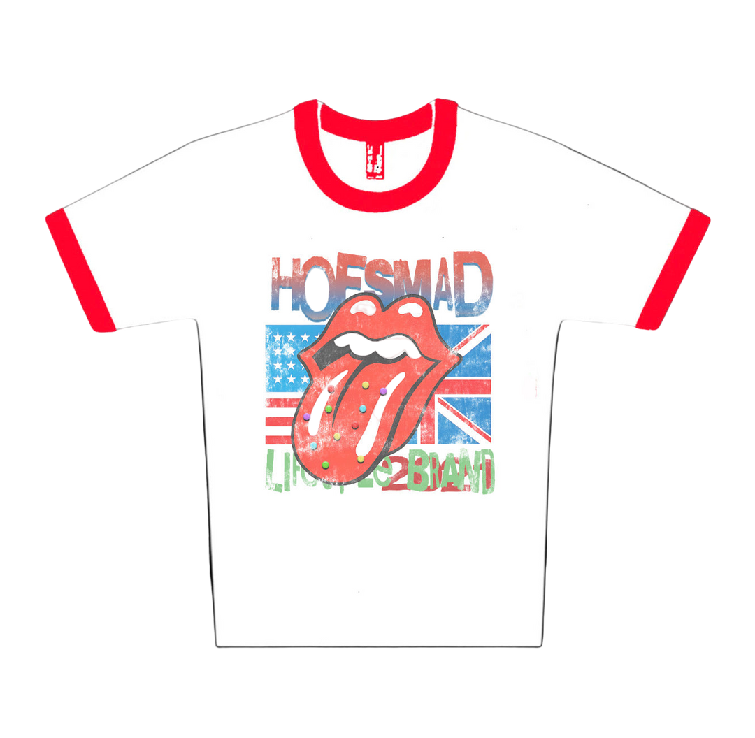 Hoesmad Rolling Stones Soccer Tee (white/red)