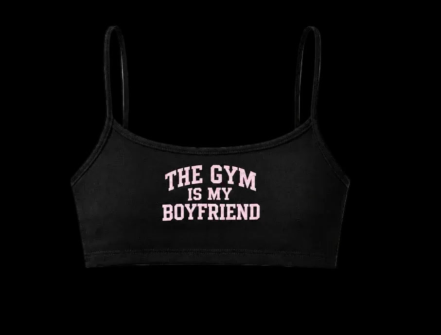 The Gym Is My Boyfriend Brallet (Black/Pink)