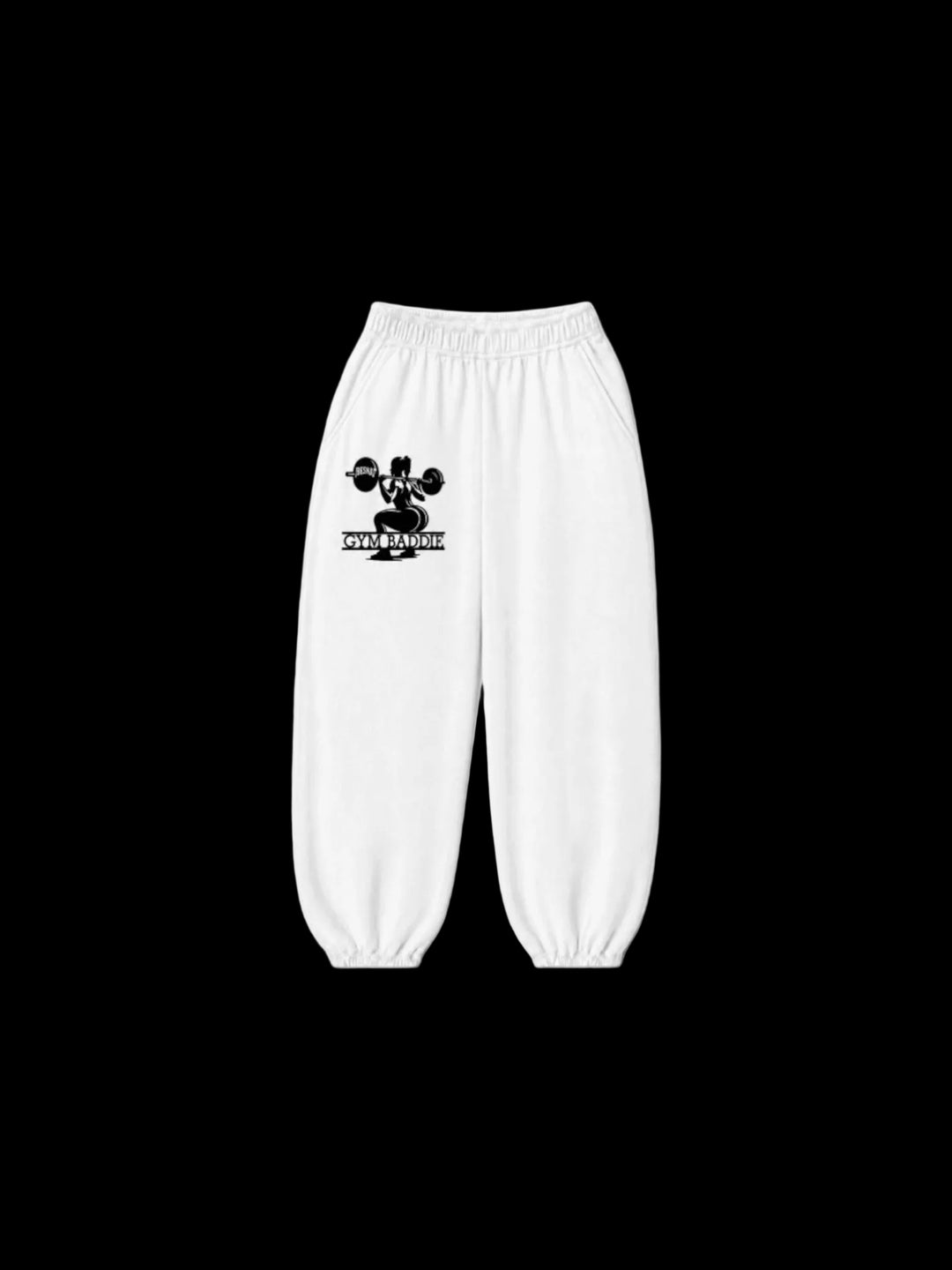 Gym Baddie Sweatpants (White/Black)