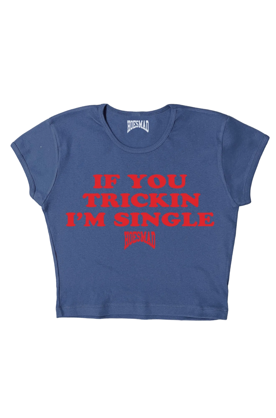 If You Trickin Im Single Babytee (Navy/Red)
