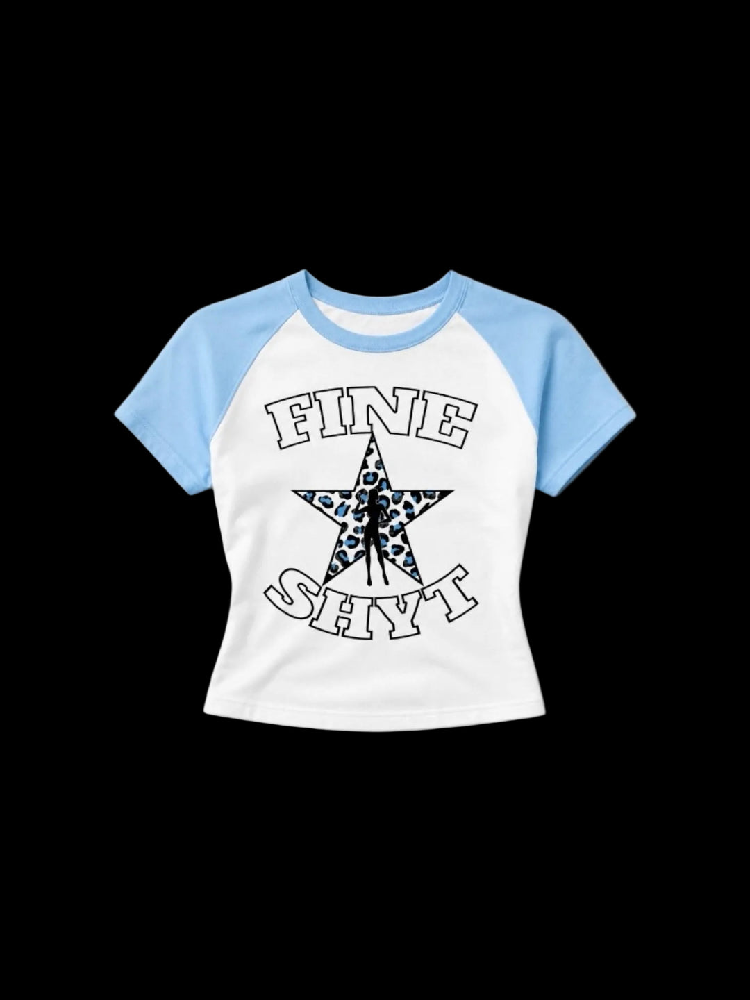 Fine Shyt Babytee (Light Blue/White/leopard)