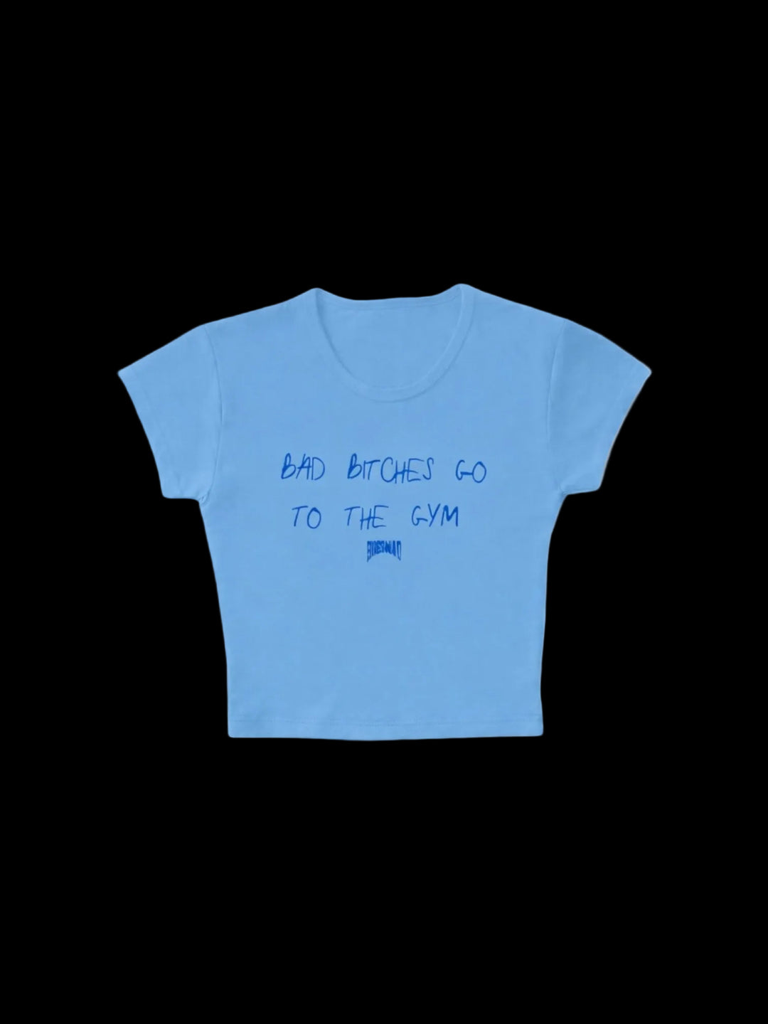 GO TO THE GYM BABY TEE - Light Blue/purple