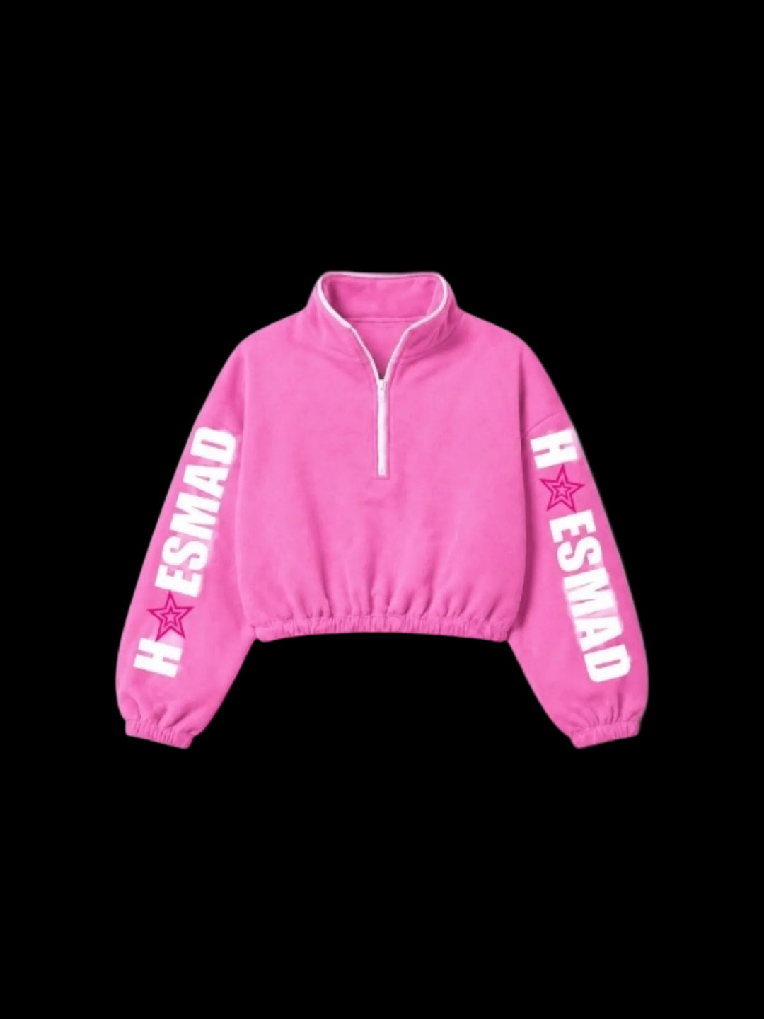 Hoes Mad Star Logo Crop Sweatsuit Top (pink)