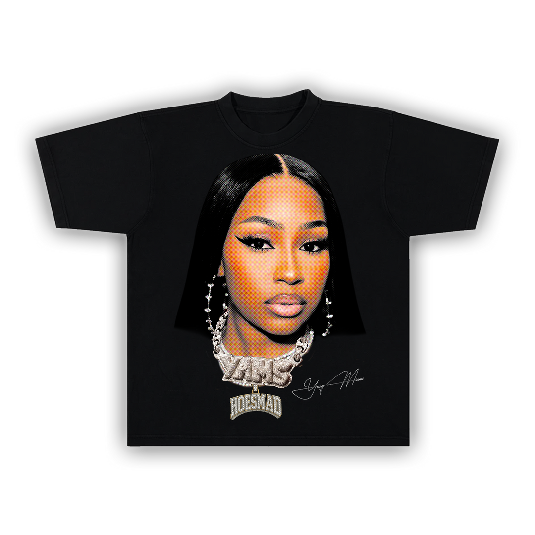 Hoes Mad x Caresha Rhinestone Tee (Black)
