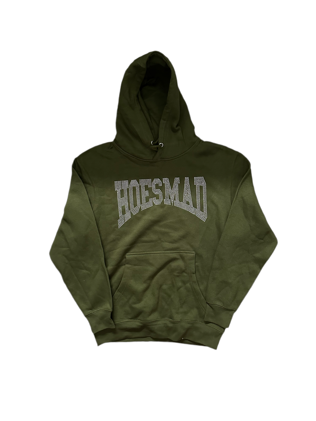 Hoes Mad Rhinestone Hoodie (Olive Green)