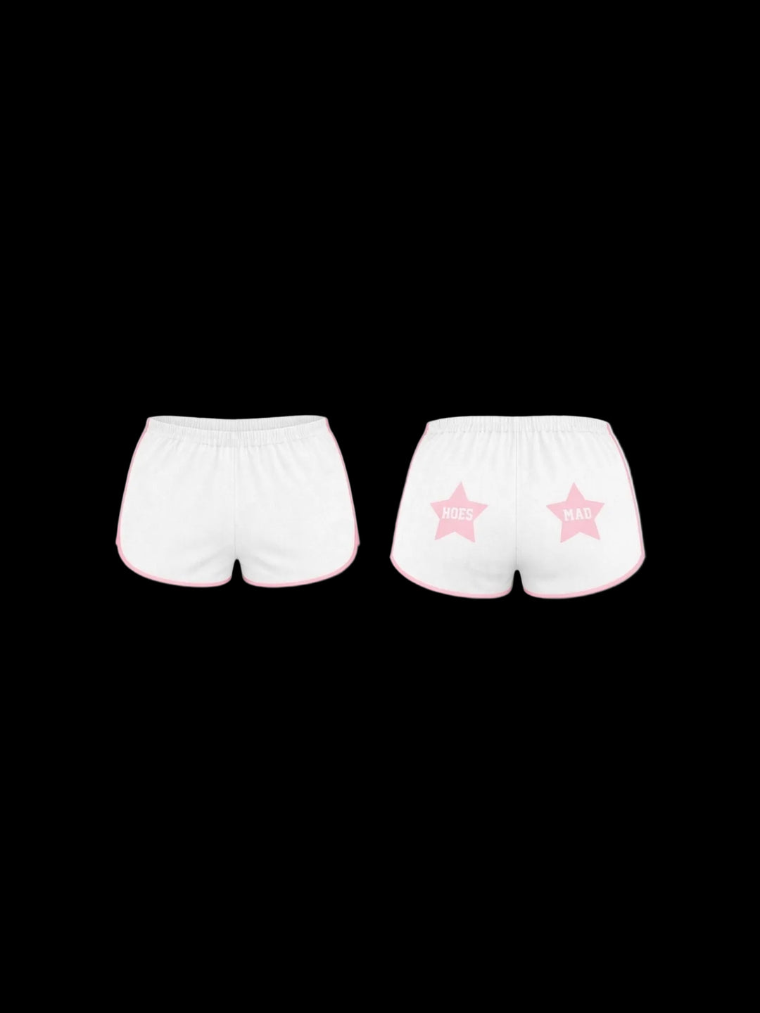 Hoesmad Star Booty Shorts (White/Pink)