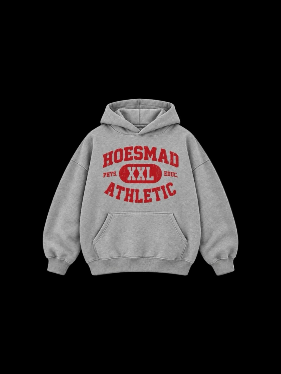 Hoesmad Athletics Hoodie (heather grey/red)