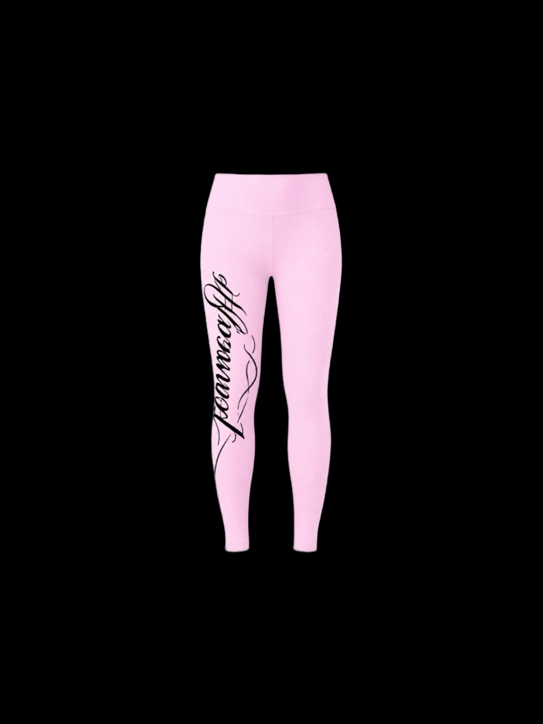 Hoesmad Cursive Leggings (Pink/Black)