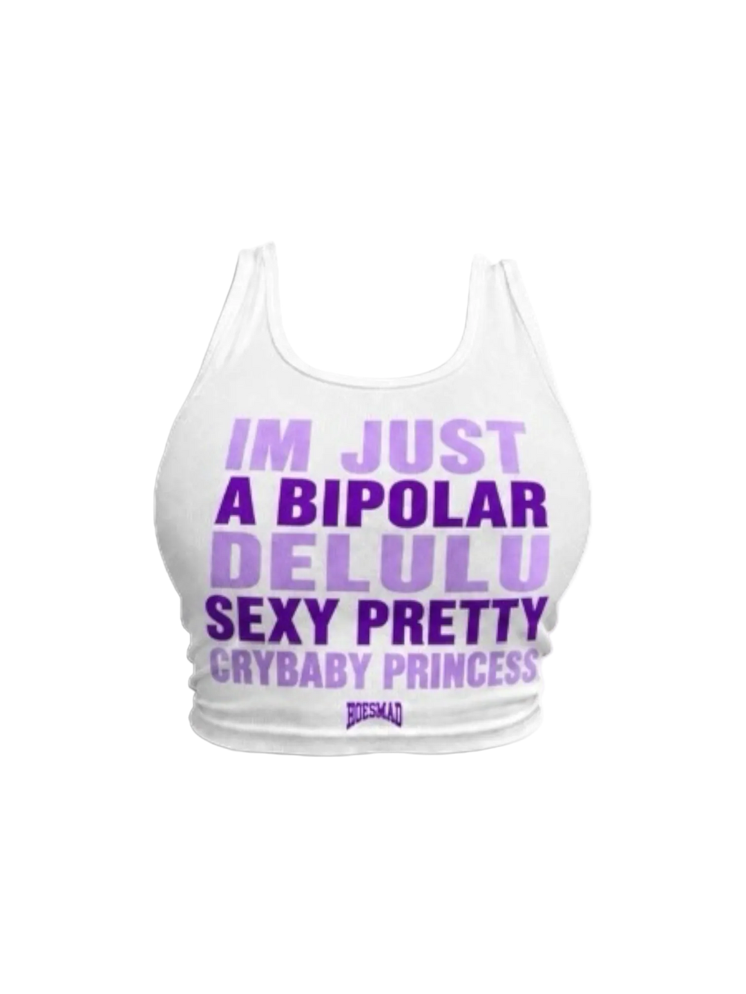Hoesmad Delulu Tanktop (white/purple)