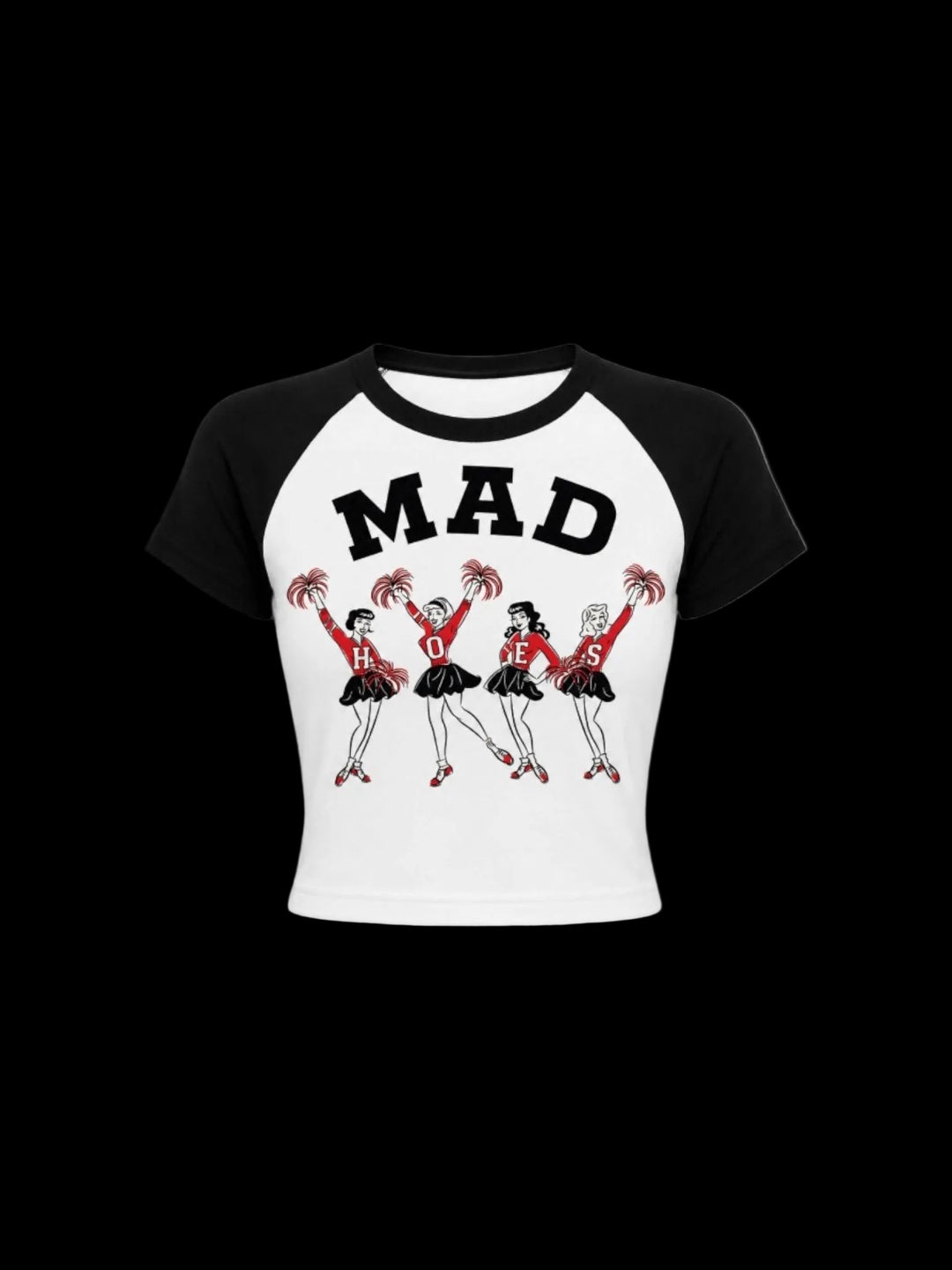 Hoes Mad Cheerleader Babytee (Black/white)