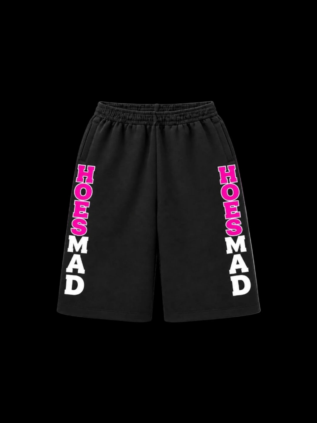 Hoesmad Black Mid Length Shorts (Pink/White)