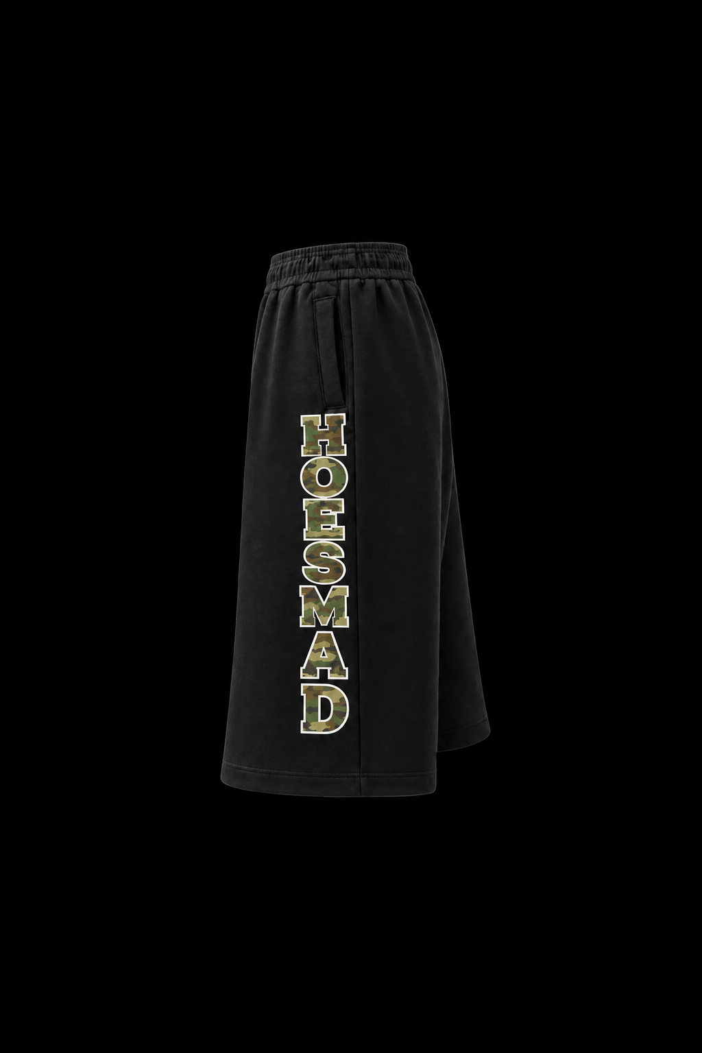 Hoesmad Black Mid Length Shorts (camo)
