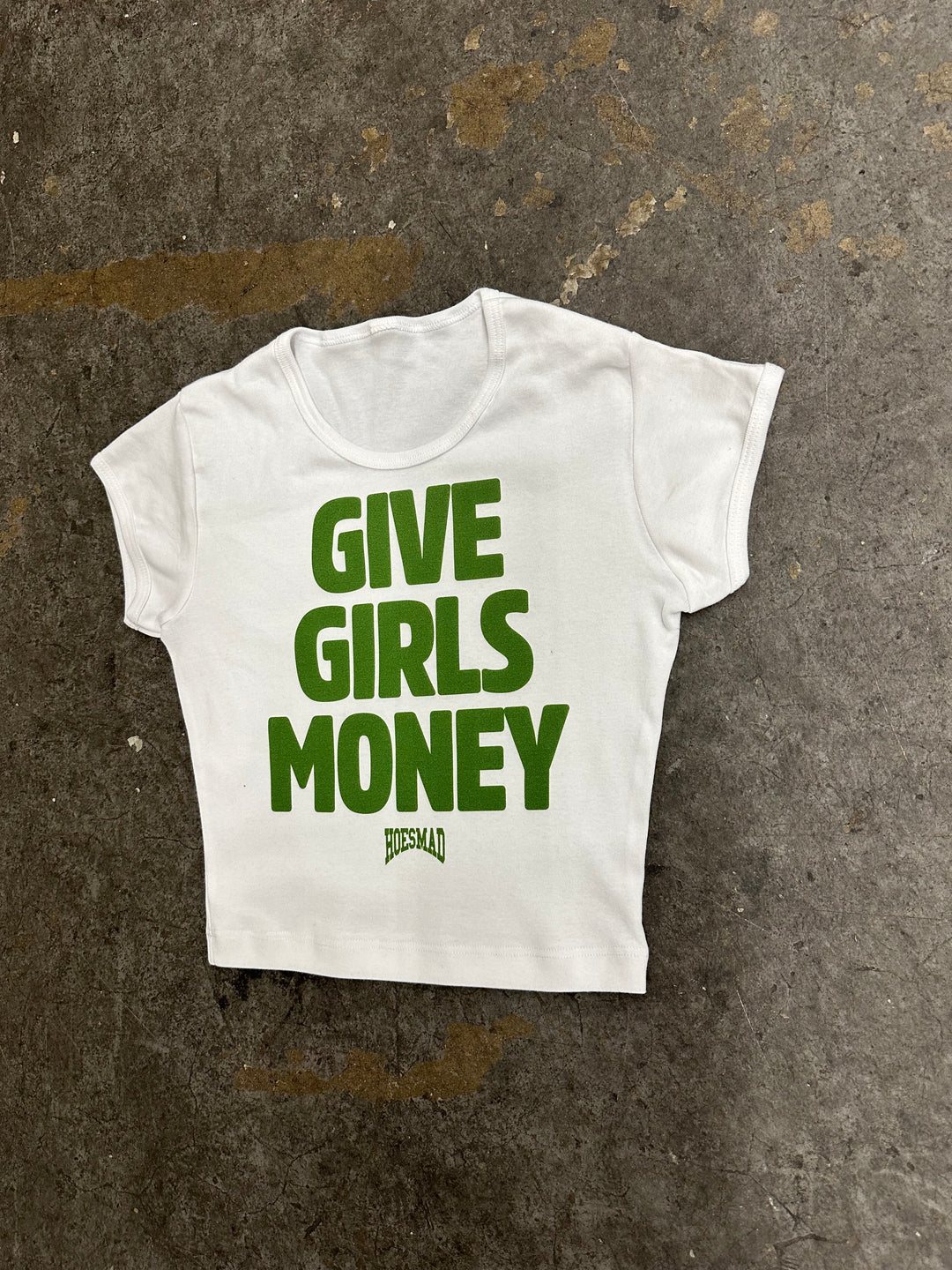 Give Girls Money Babytee (White/Green)