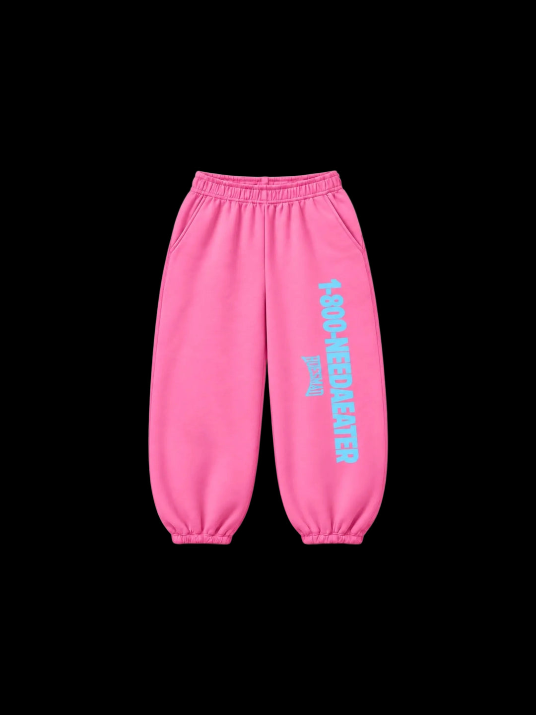 1-800-NeedAEater Sweatpants (pink/light blue)