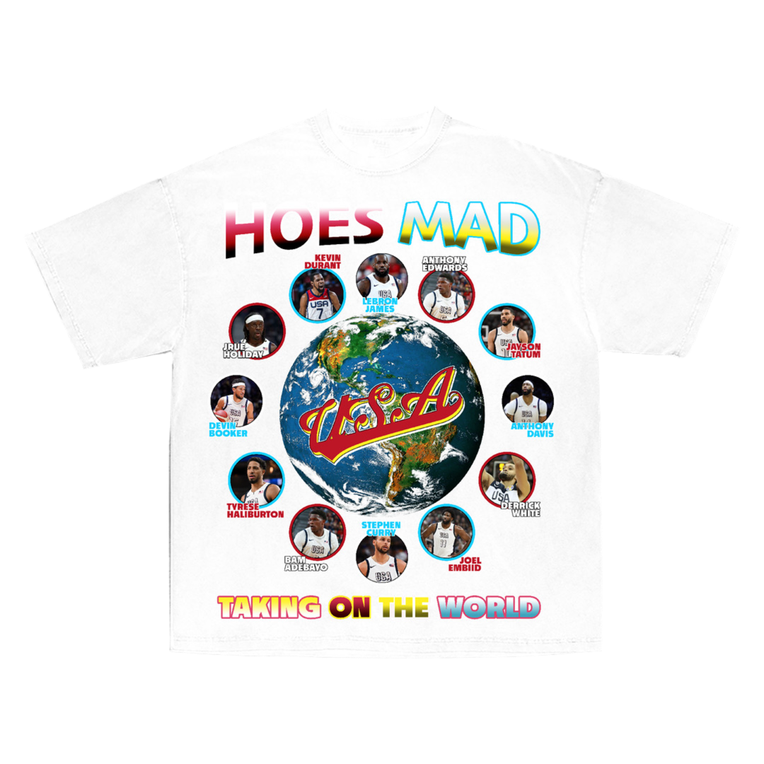 Hoes Mad USA Basketball Tee (White)