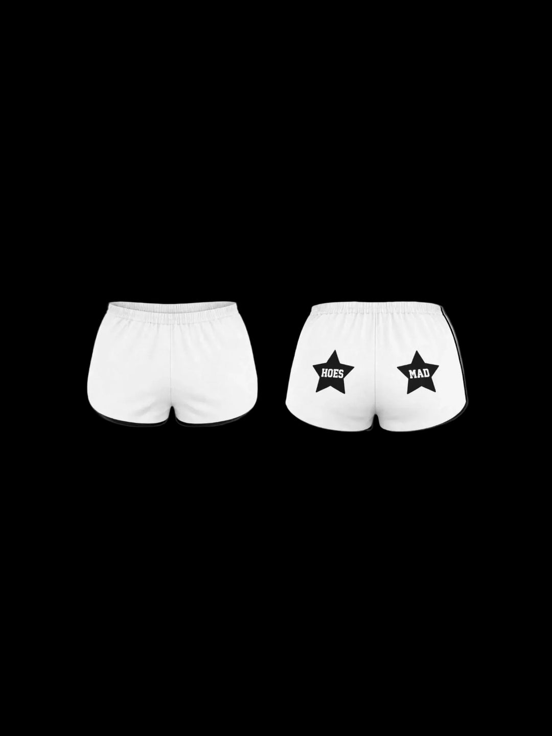 Hoesmad Star Booty Shorts (White/Black)