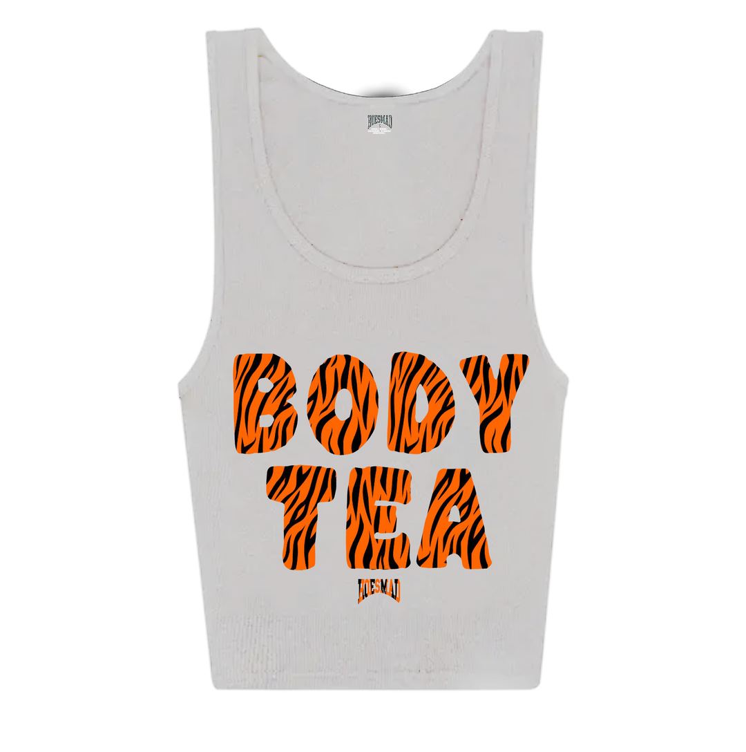 Body Tea Tanktop (White/Tiger Stripes)