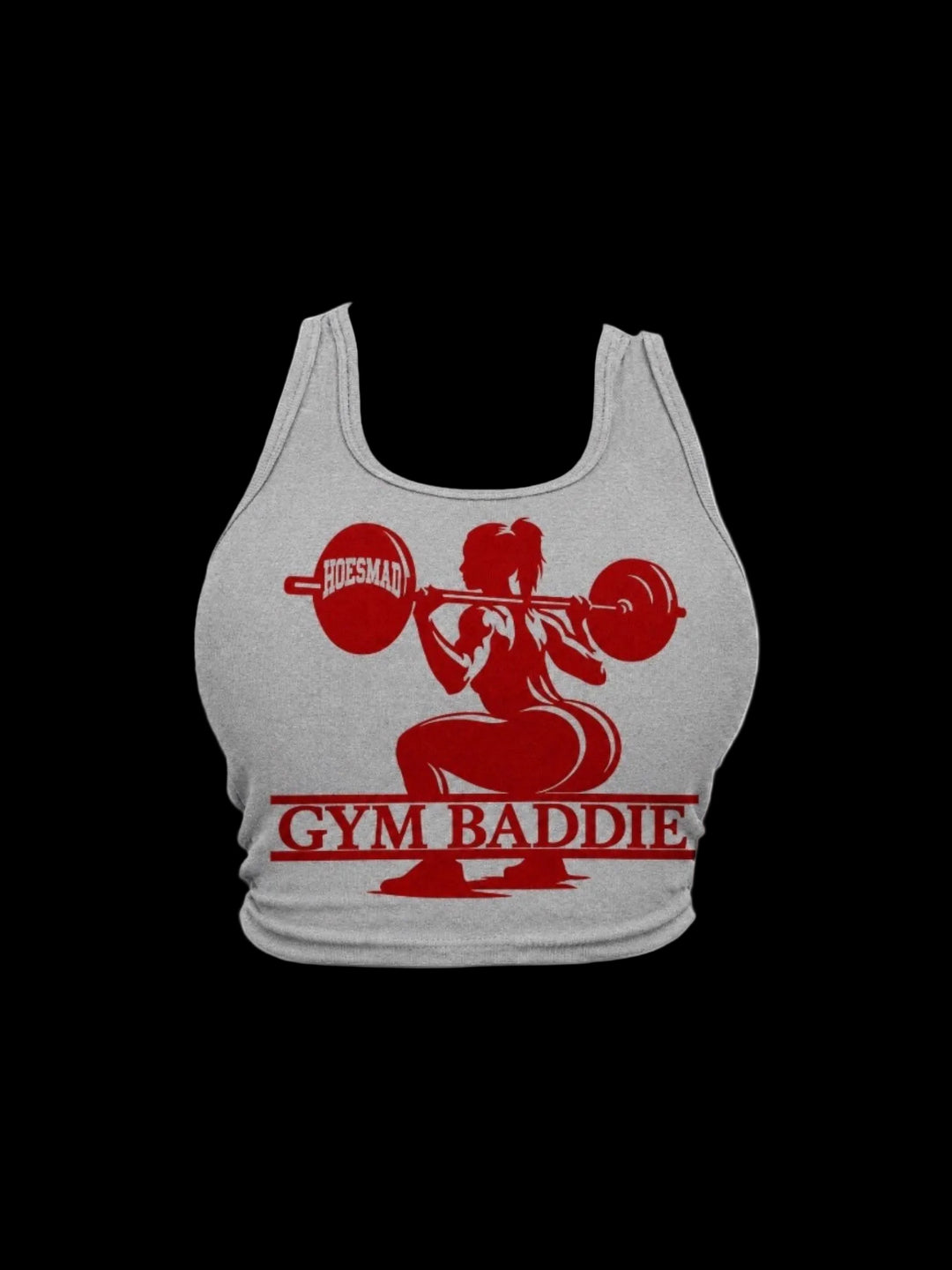 Gym Baddie Tanktop (grey/red)