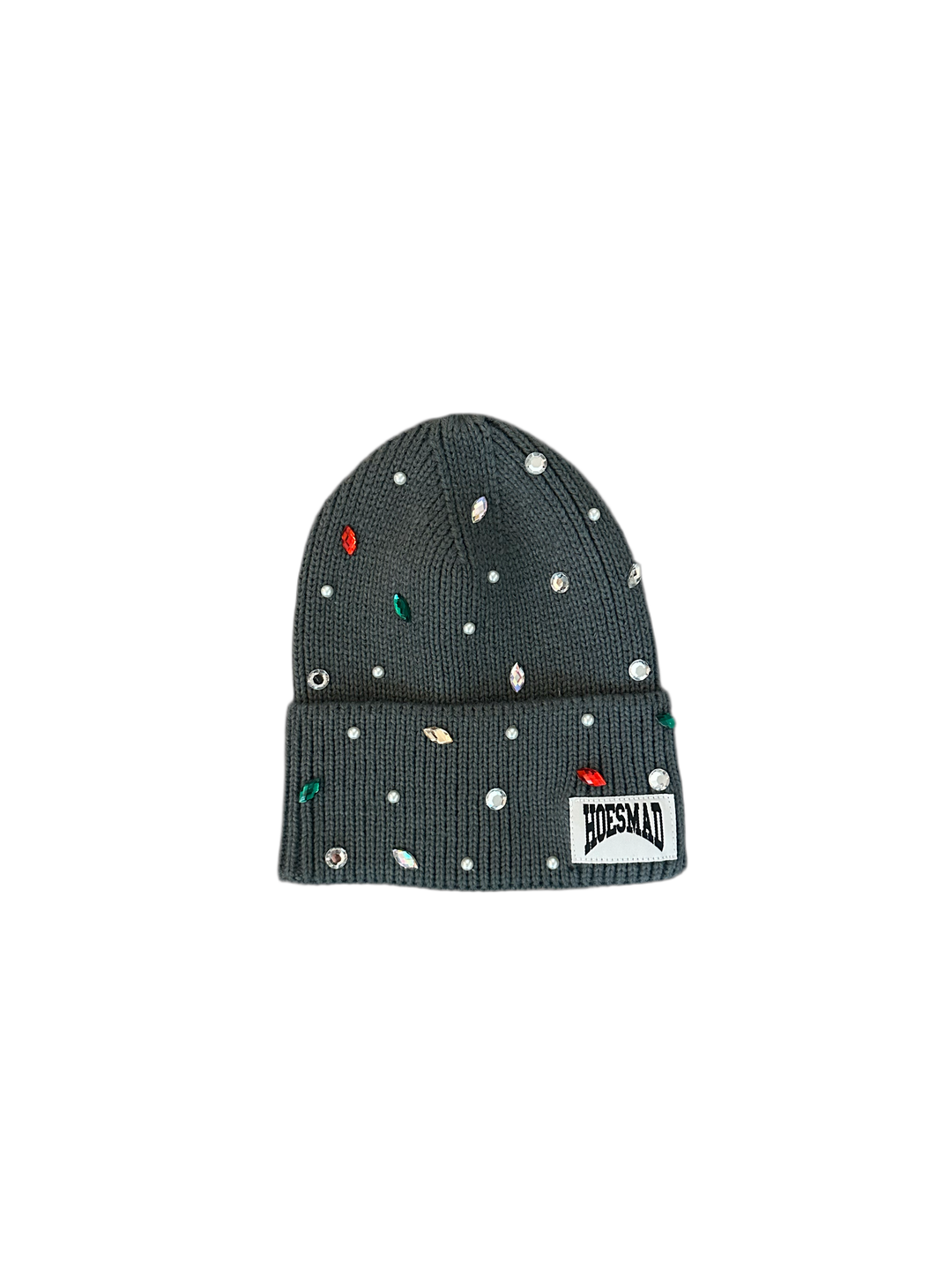 Hoesmad Knitted Gemstone Beanie (Grey