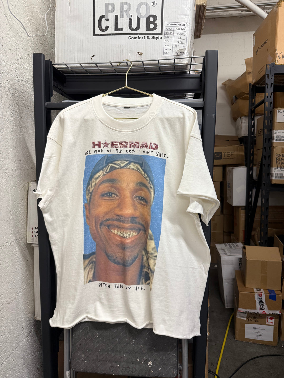 Hoes Mad Aint Shit Rhinestone Tee