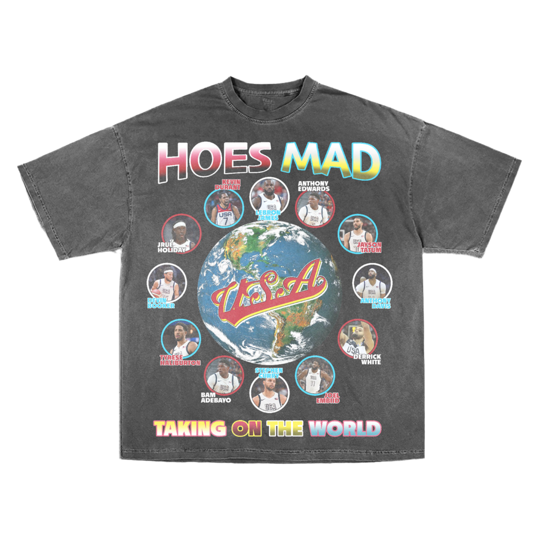 Hoes Mad USA Basketball Tee (Vintage Grey)