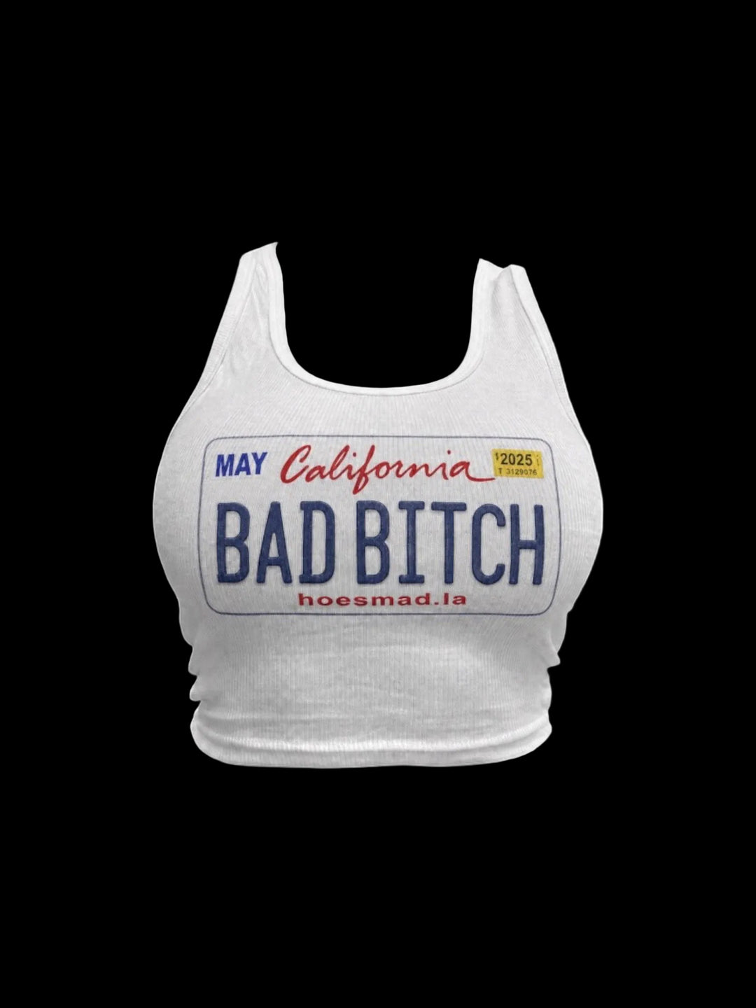 Bad B*tch Los Angeles License Plate Tank (white)