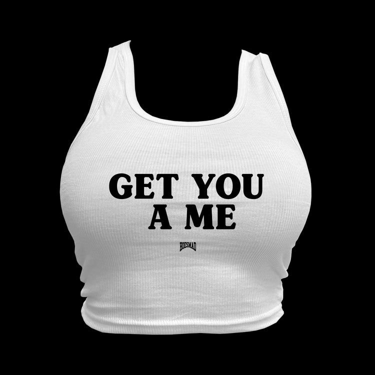 GET YOU A ME CROPPED TANK WHITE/BLACK hoesmad.la