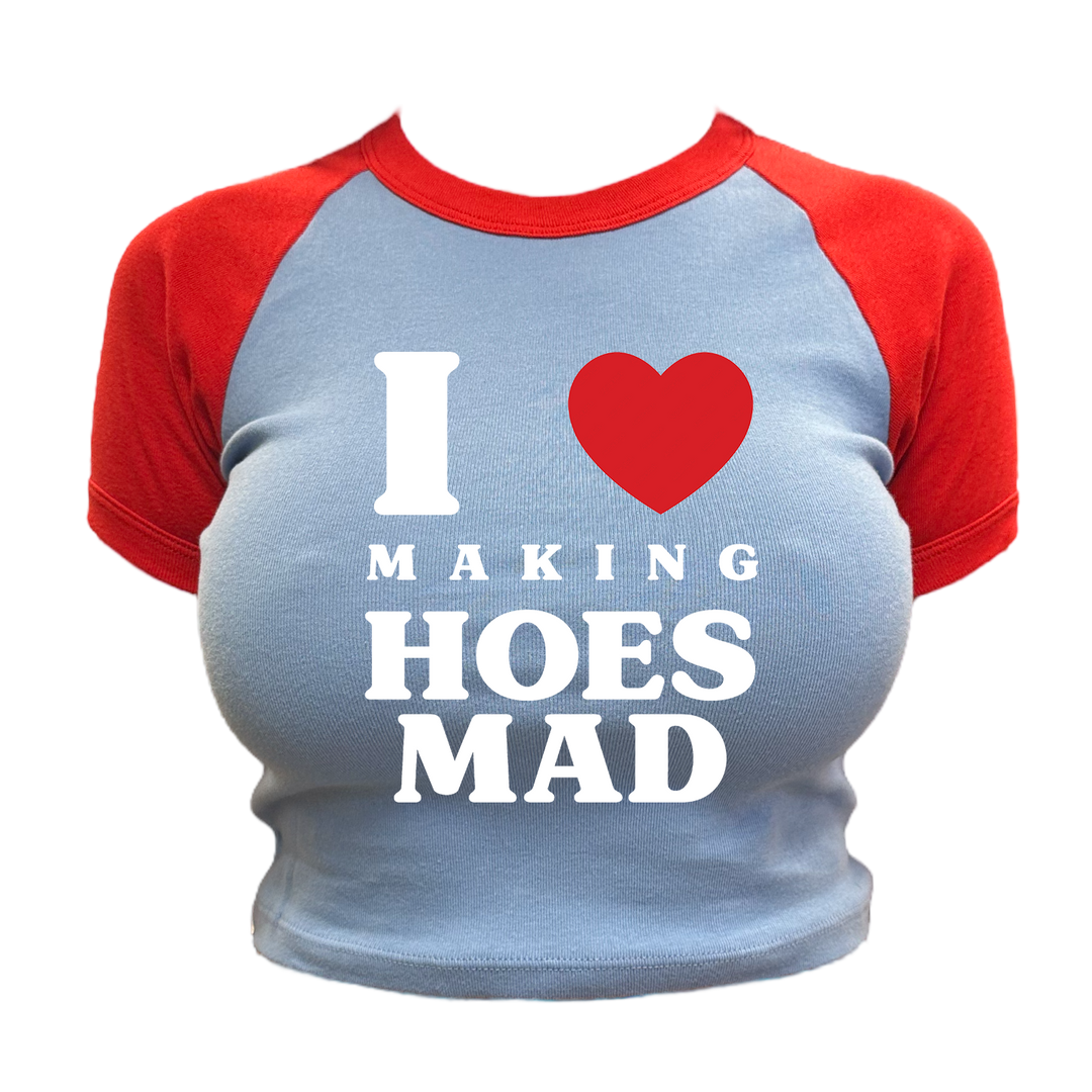 I LOVE MAKING HOESMAD BABY TEE - BLUE/RED