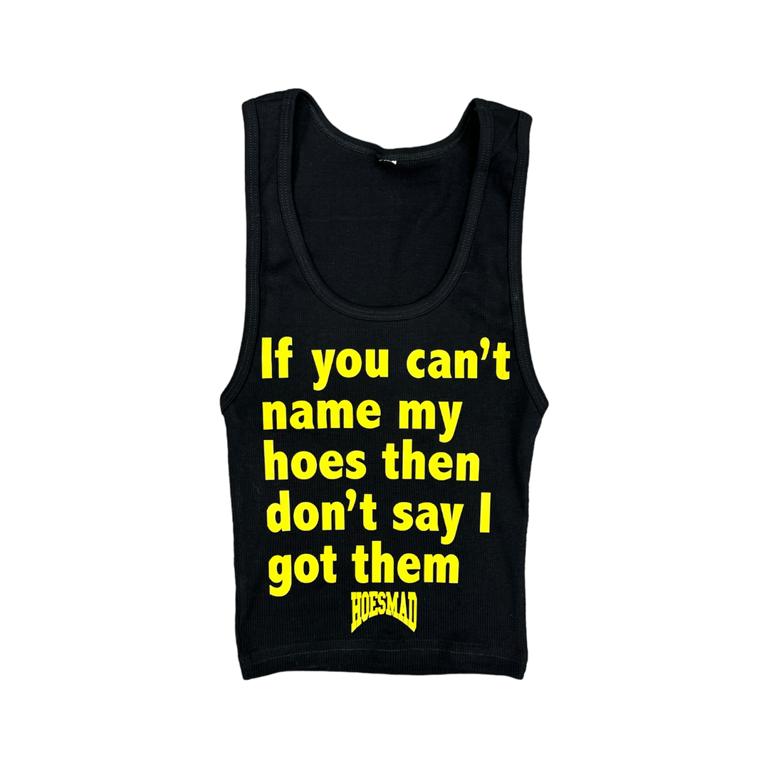 NAME MY HOES TANK - BLACK/YELLOW