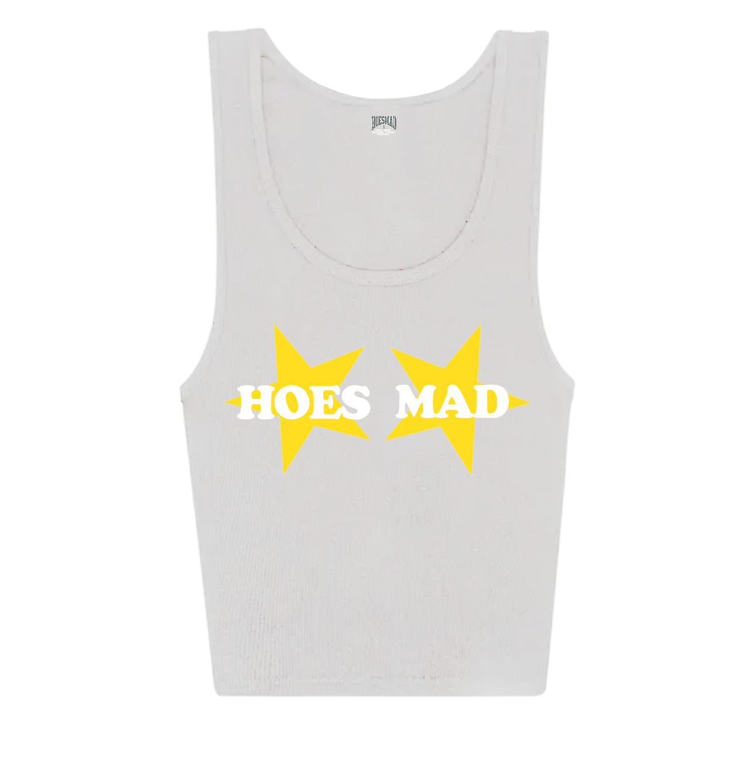 HoesMad Star Chest TankTop (White/Yellow)