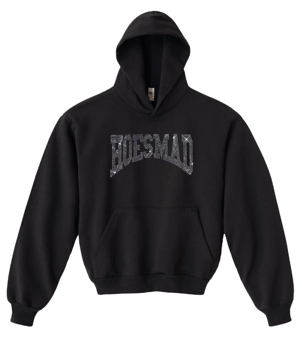 Hoesmad No Drawstring Rhinestone Hoodie (Vintage Grey)