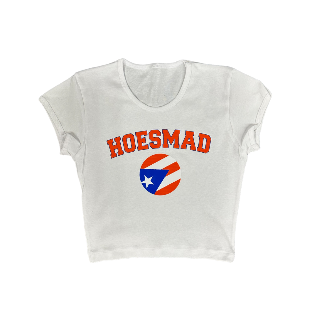 PUERTO RICO HOESMAD BABY TEE - WHITE