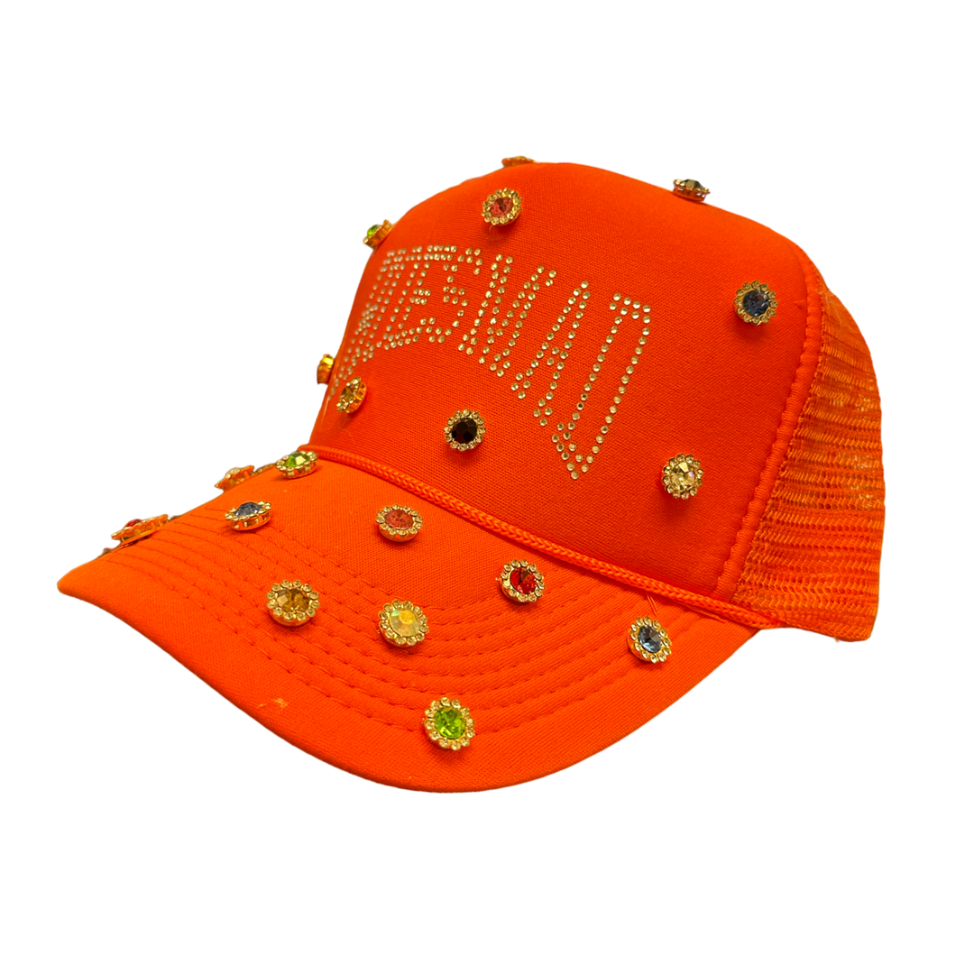 HOESMAD GEMSTONE TRUCKER HAT - ORANGE