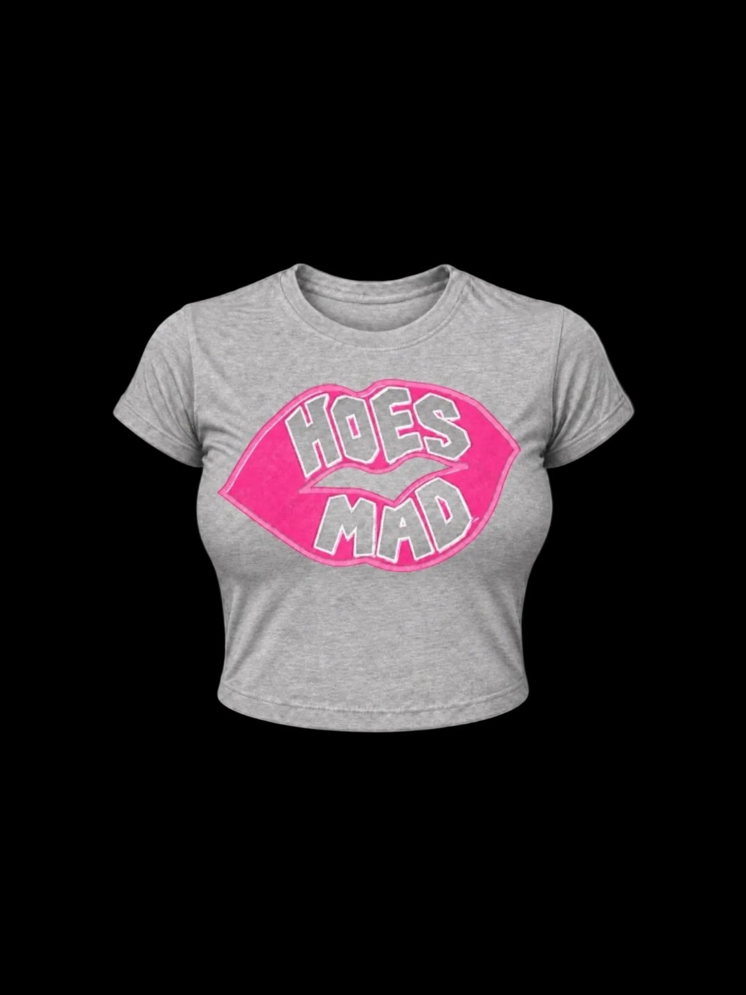 Hoes Mad Pink Lips Babytee (heather grey)