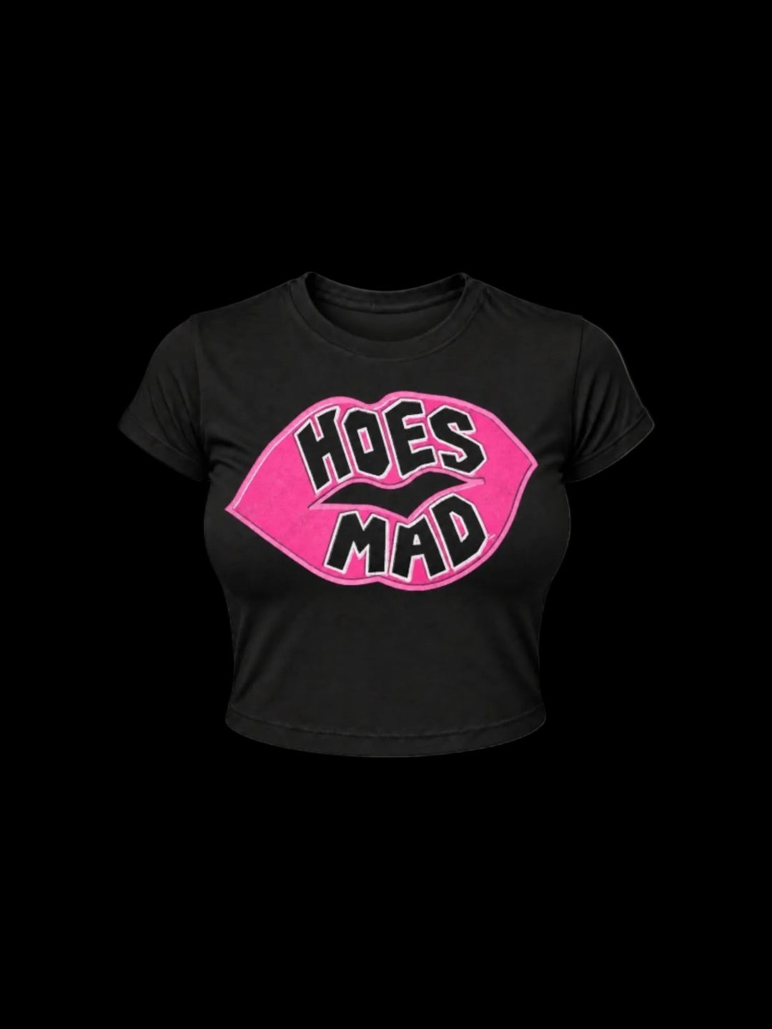 Hoes Mad Pink Lips Babytee (black)