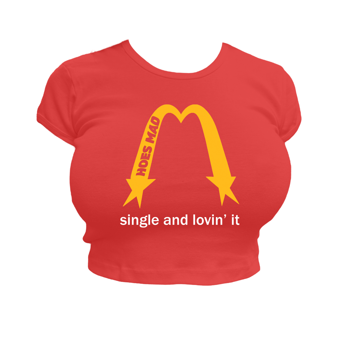 SINGLE AND IM LOVIN IT BABY TEE - RED