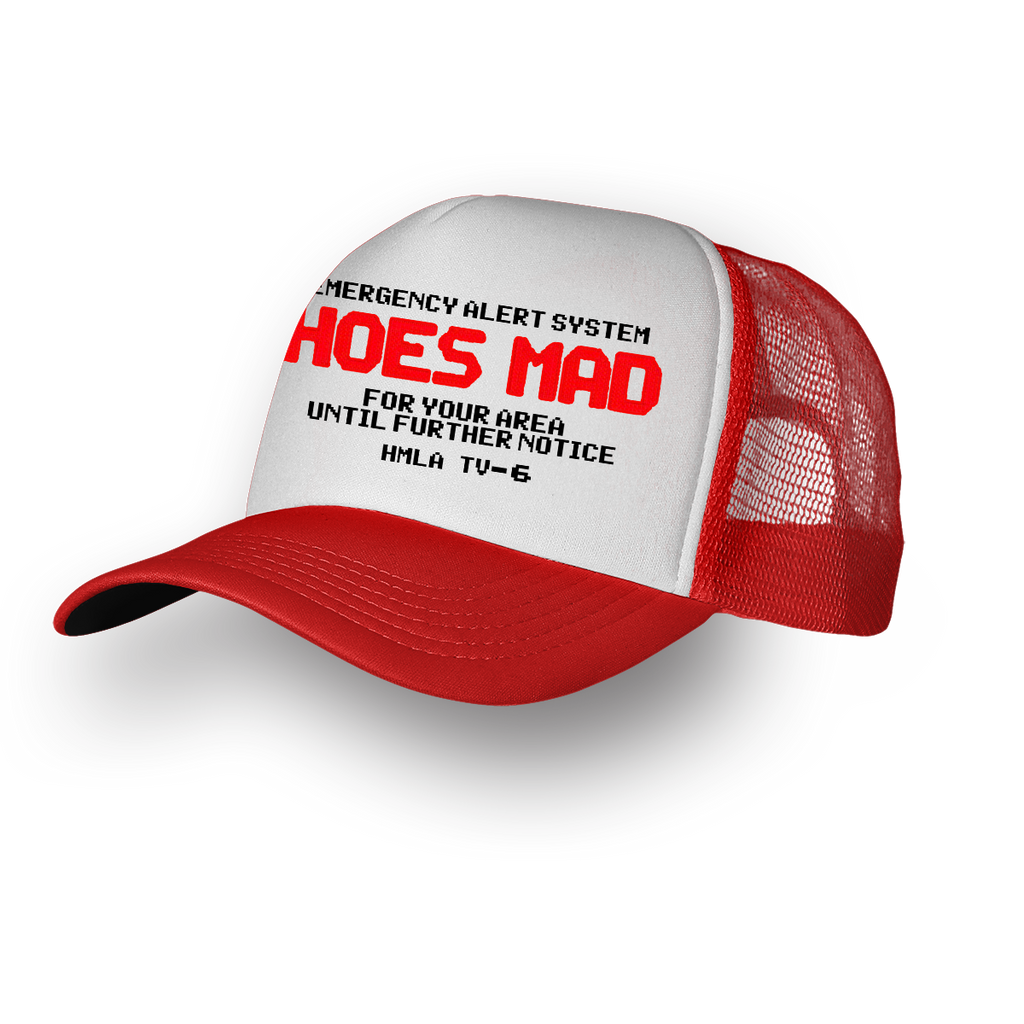 HOES MAD TRUCKER HAT - RED –