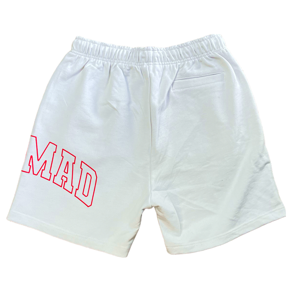 HOES MAD FLEECE SHORTS - WHITE/RED