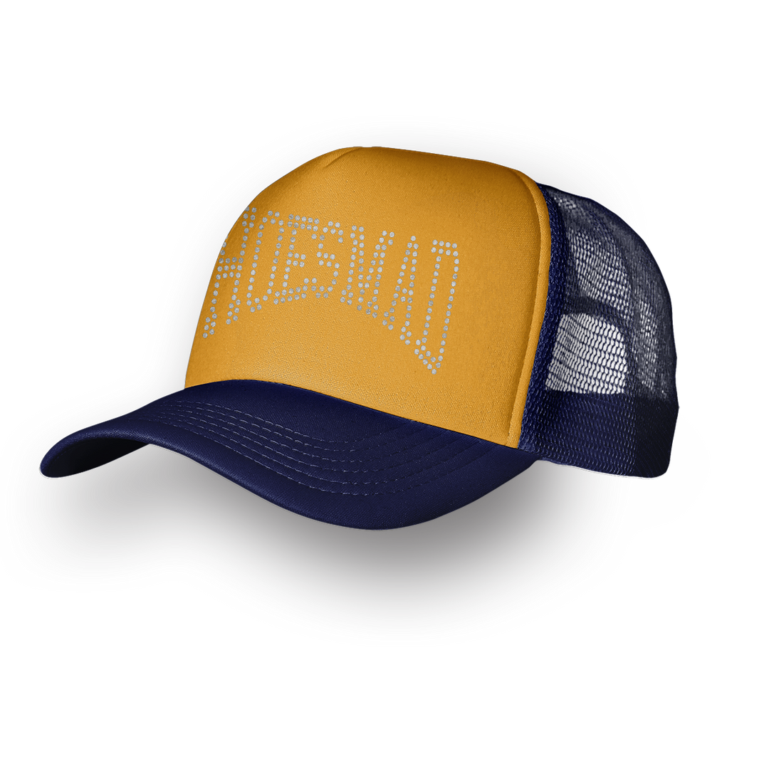 HOES MAD TRUCKER HAT - NAVY/YELLOW