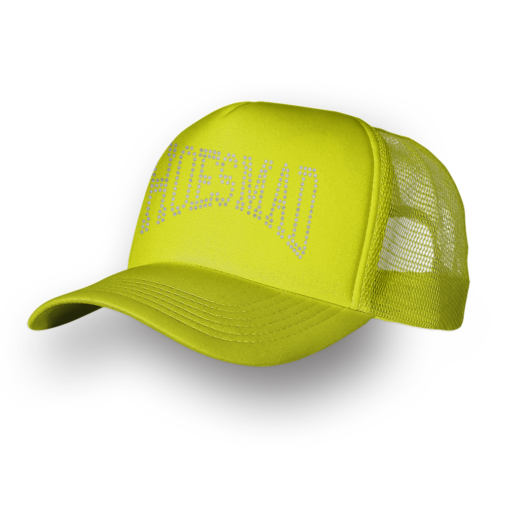 HOES MAD TRUCKER HAT - HIGHLIGHTER YELLOW