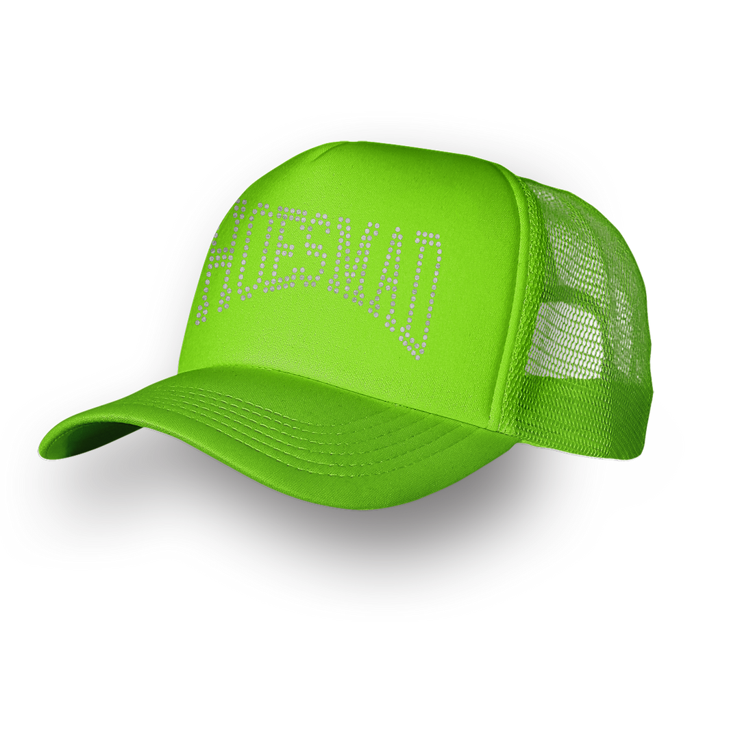 HOES MAD TRUCKER HAT - LIME GREEN