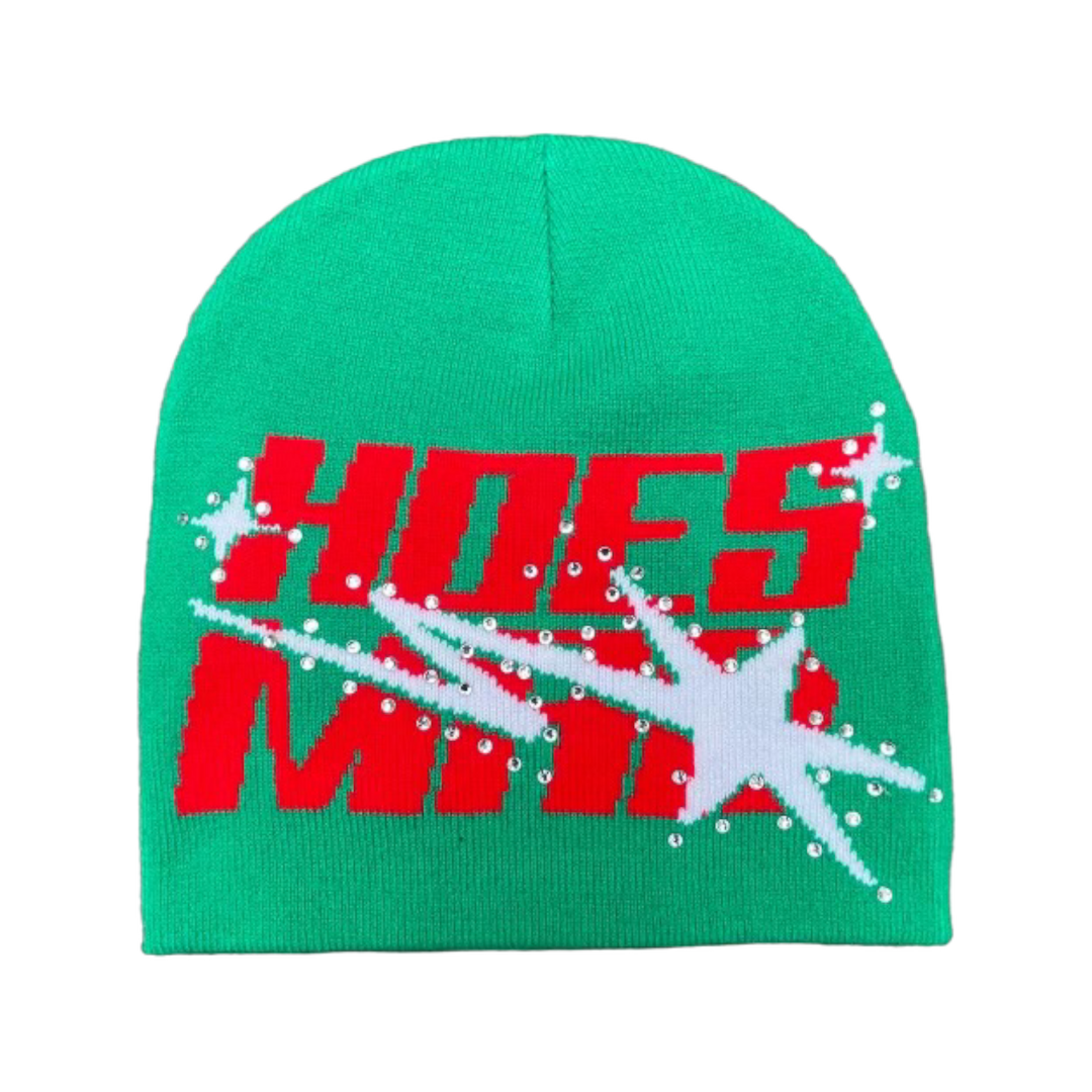 HOES MAD BEANIE - GREEN/RED