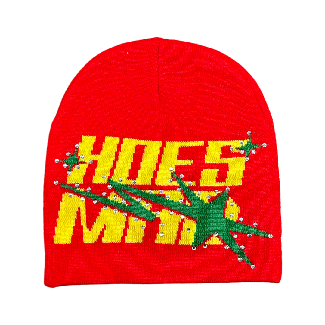 HOES MAD BEANIE - RED/YELLOW