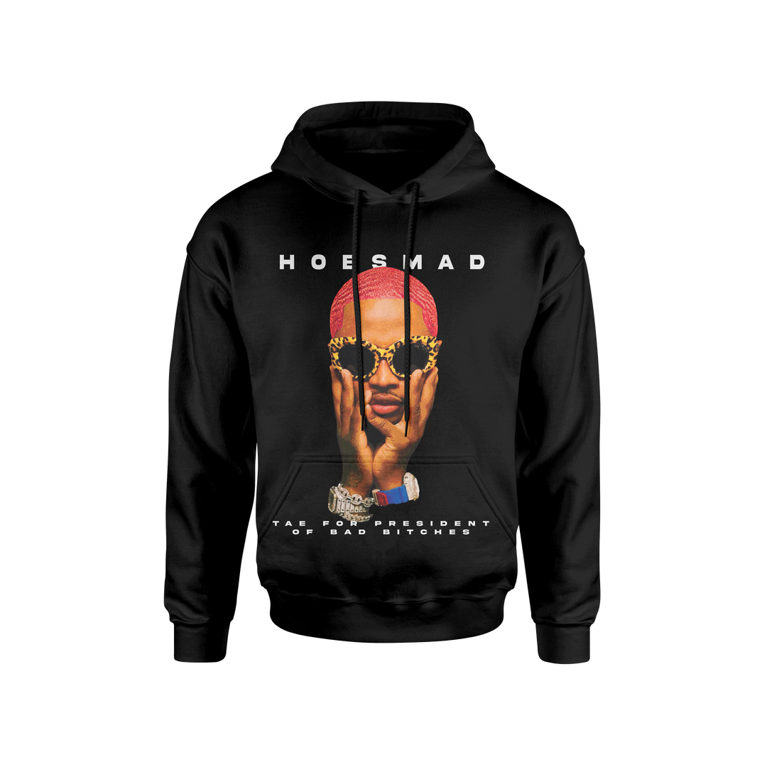 TAE FOR PRESIDENT X HOES MAD DROP COLLAB HOODIE - BLACK
