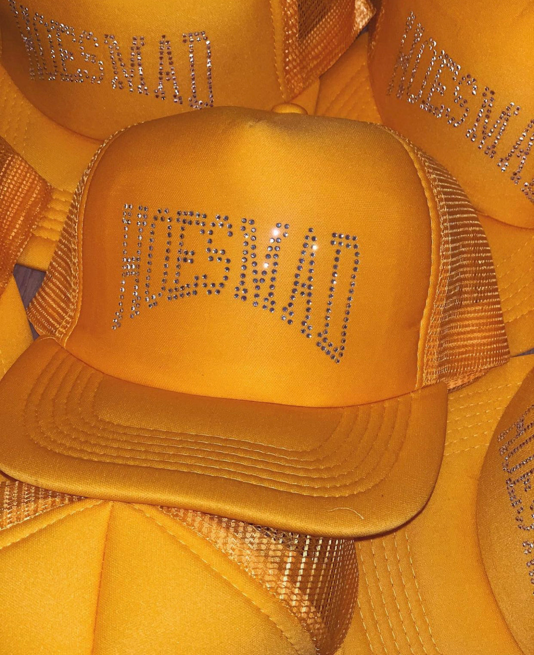 HOES MAD TRUCKER HAT - YELLOW